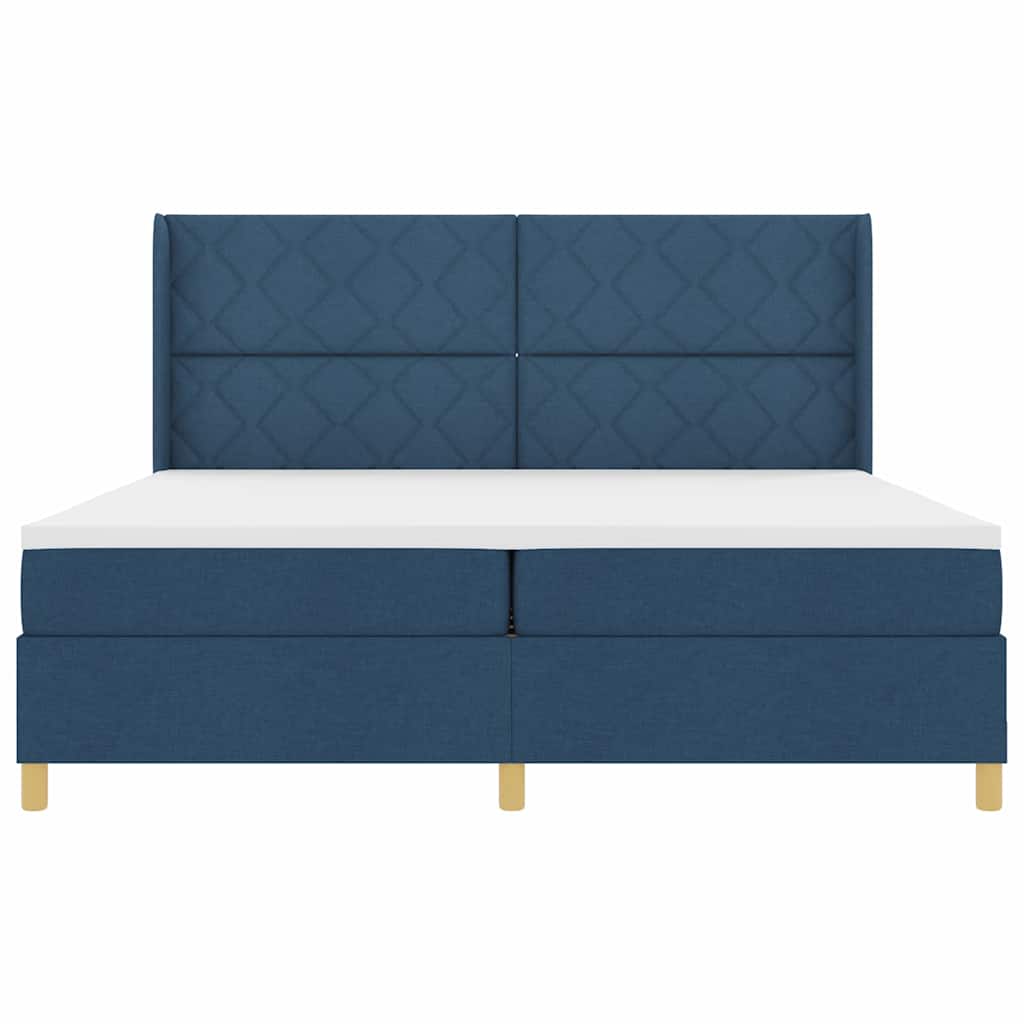 Letto a molle con strisce LED Blu 200 x 200 cm Tessuto | homemem39