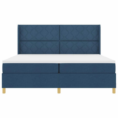 Letto a molle con strisce LED Blu 200 x 200 cm Tessuto | homemem39