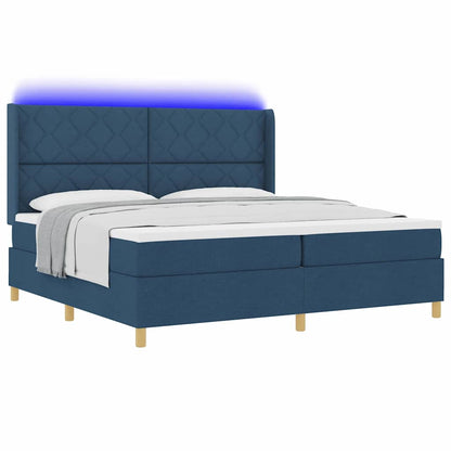 Letto a molle con materasso Blu 200 x 200 cm Tessuto - homemem39