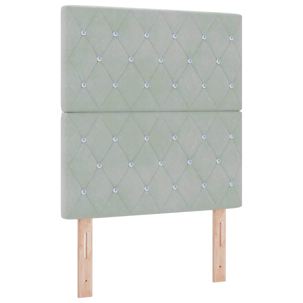 Letto a molle con materasso Grigio chiaro 80 x 200 cm Velluto | homemem39