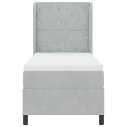 Letto con Box Springs LED e Materasso Grigio chiaro 80 x 200 cm - homemem39