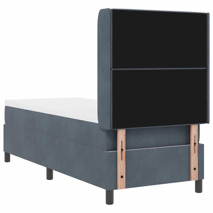 Letto a molle con materasso Grigio scuro 80 x 200 cm Velluto | homemem39