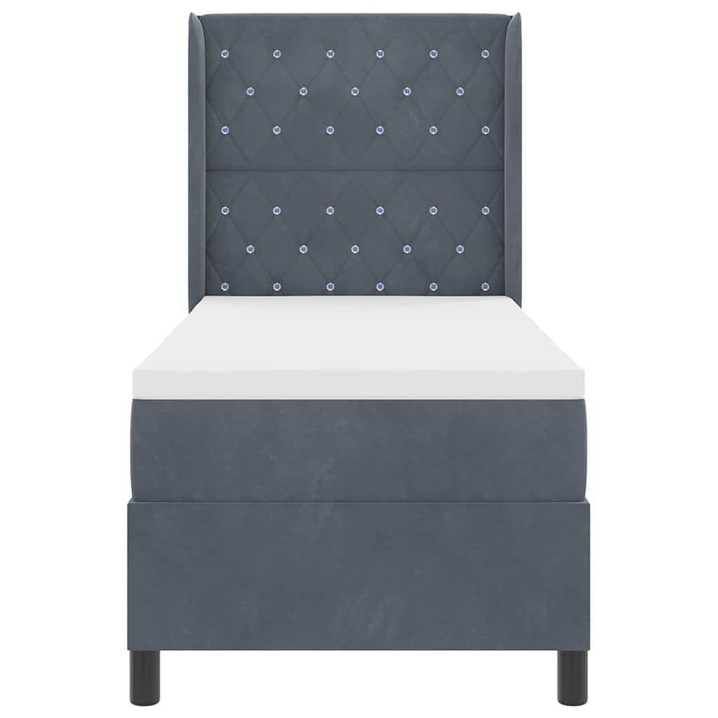 Letto con Box Springs LED e Materasso Grigio scuro 80 x 200 cm - homemem39