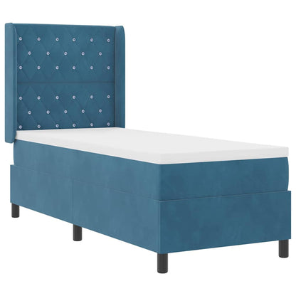 Letto a molle con materasso con led Blu 80 x 200 cm Velluto | homemem39