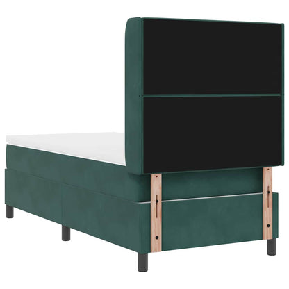 Letto con Box Springs LED e Materasso Verde Scuro 100 x 200 cm