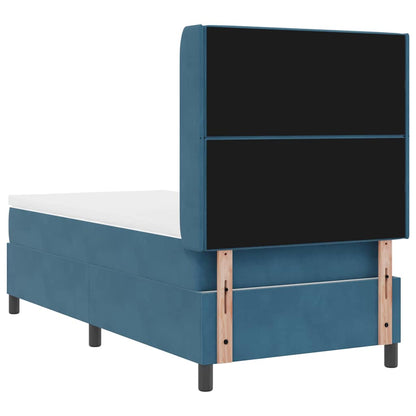 Letto con Box Springs LED e Materasso Blu 100 x 200 cm Velluto