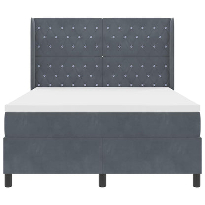Letto a molle con strisce LED Grigio scuro 140 x 190 cm Velluto | homemem39