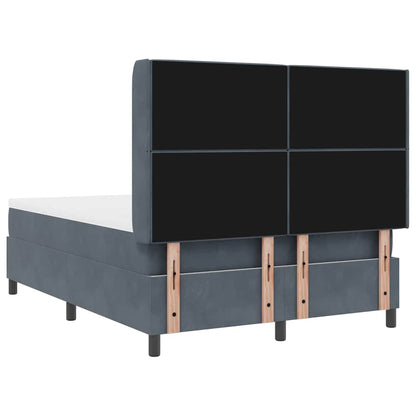 Letto a molle con strisce LED Grigio scuro 140 x 200 cm Velluto | homemem39
