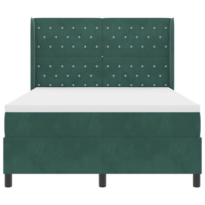 Letto a molle con strisce LED Verde Scuro 140 x 200 cm Velluto | homemem39