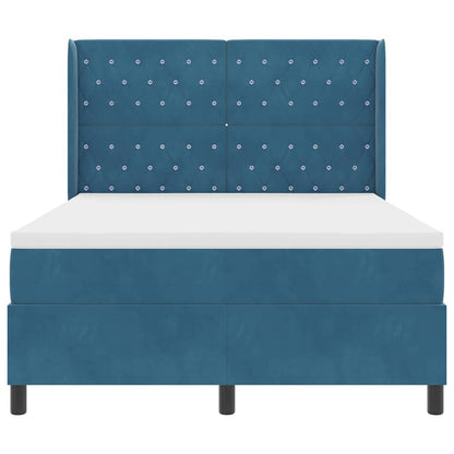 Letto a molle con strisce LED Blu 140 x 200 cm Velluto | homemem39