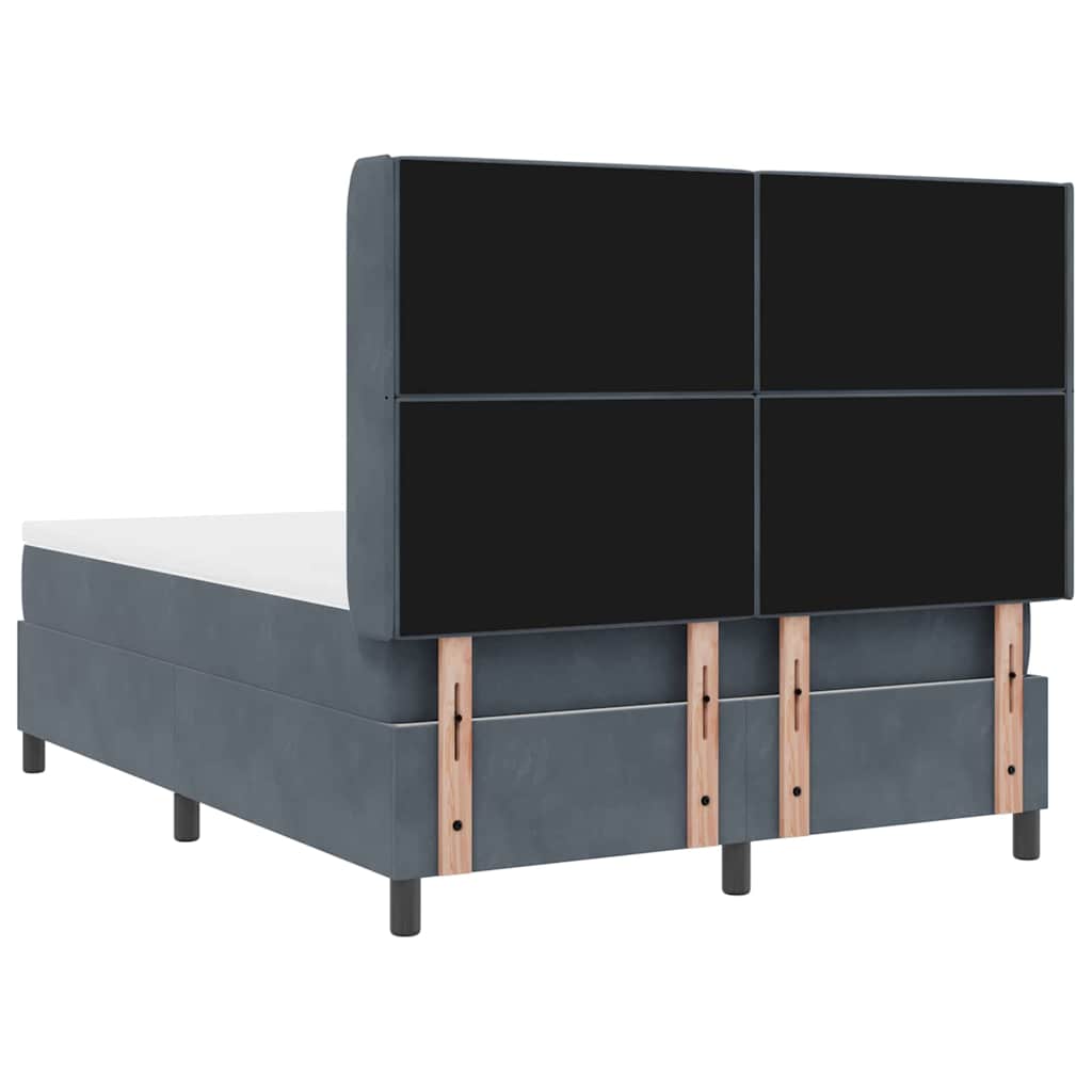 Letto a molle con materasso Grigio scuro 160 x 200 cm Velluto | homemem39