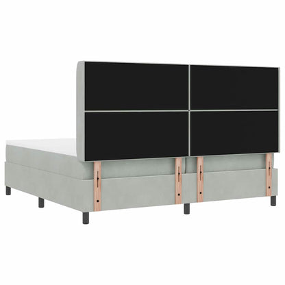 Letto a molle con materasso Grigio chiaro 200 x 200 cm Velluto | homemem39