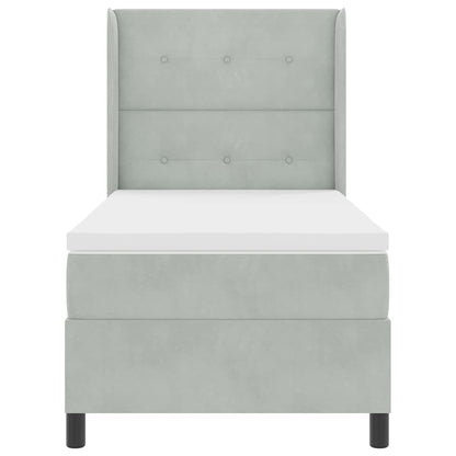Letto a molle con strisce LED Grigio chiaro 80 x 200 cm Velluto | homemem39