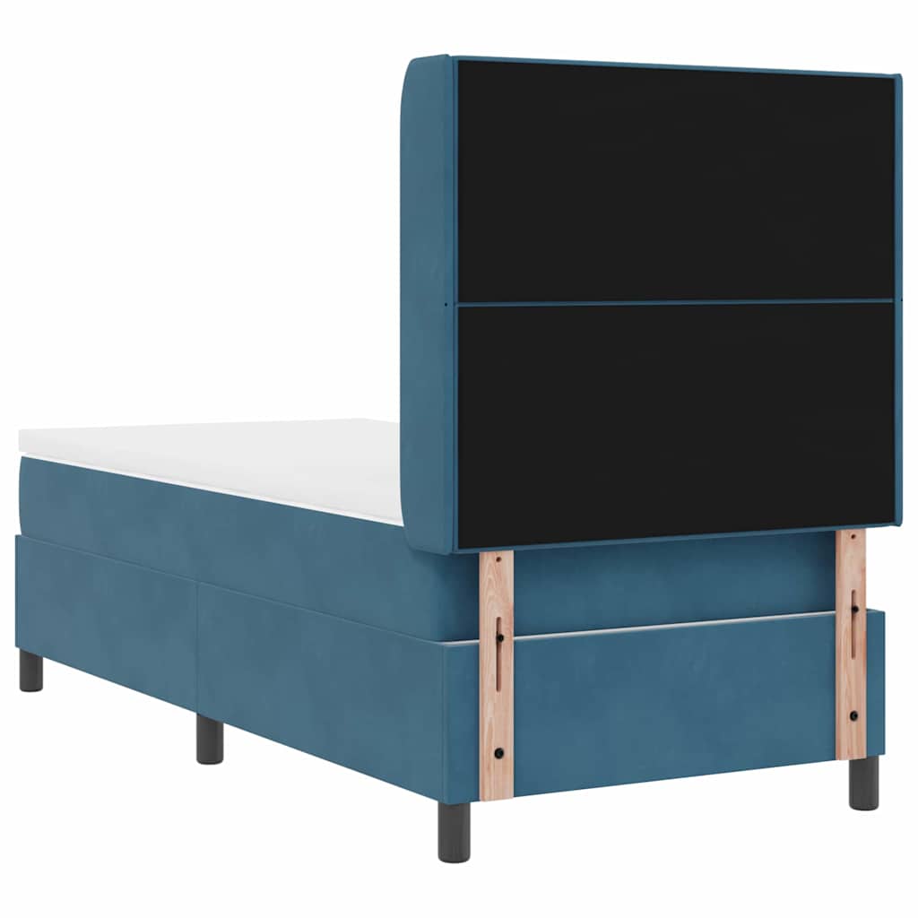 Letto a molle con strisce LED Blu 100 x 200 cm Velluto | homemem39