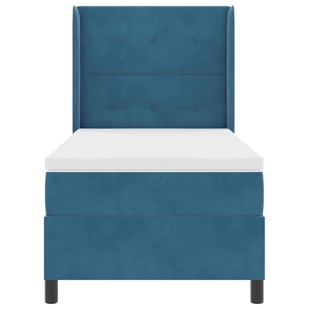 Letto a molle con strisce LED Blu 100 x 200 cm Velluto | homemem39
