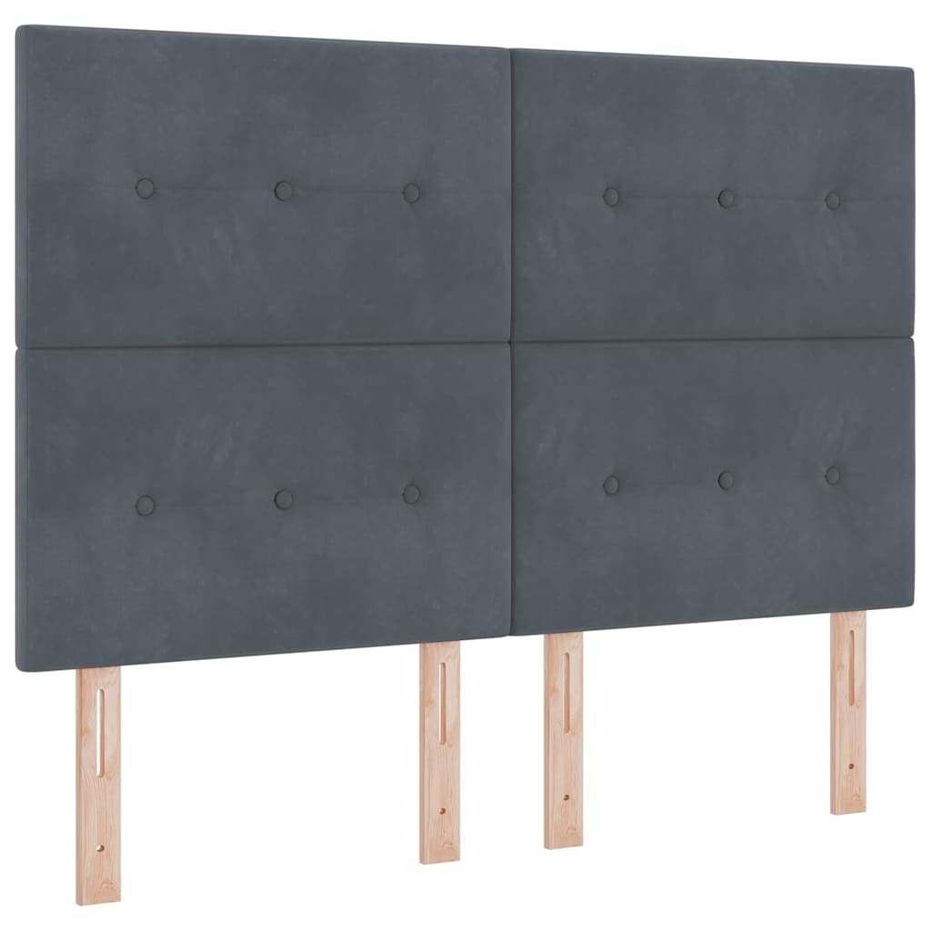Letto a molle con strisce LED Grigio scuro 140 x 190 cm Velluto | homemem39