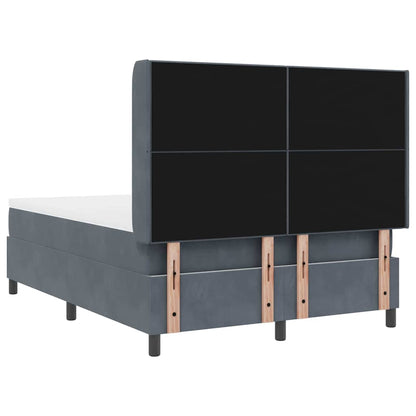 Letto a molle con strisce LED Grigio scuro 140 x 190 cm Velluto | homemem39