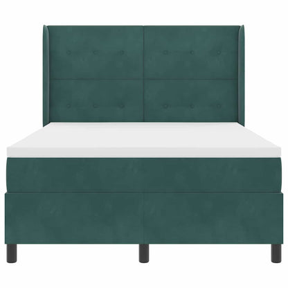 Letto a molle con strisce LED Verde 140 x 190 cm Velluto | homemem39