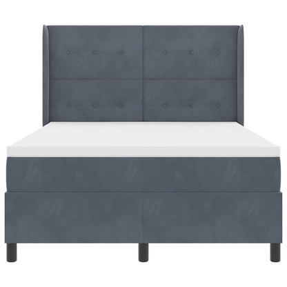 Letto a molle con strisce LED Grigio scuro 140 x 200 cm Velluto | homemem39