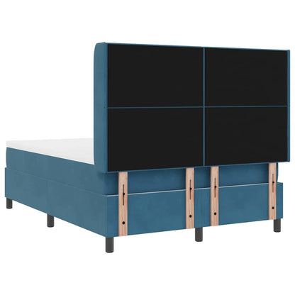 Letto a molle con strisce LED Blu 140 x 200 cm Velluto | homemem39