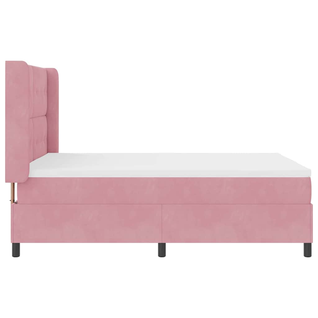 Letto a molle con strisce LED Rosa 140 x 200 cm Velluto | homemem39