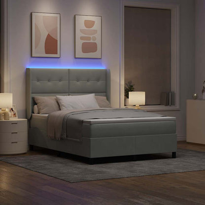 Letto a molle con testiera Grigio chiaro 160 x 200 cm Velluto | homemem39