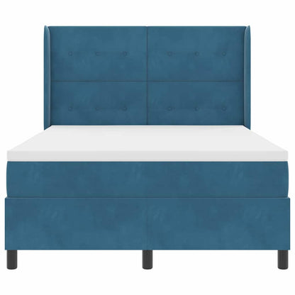 Letto a molle con strisce LED Blu 160 x 200 cm Velluto | homemem39