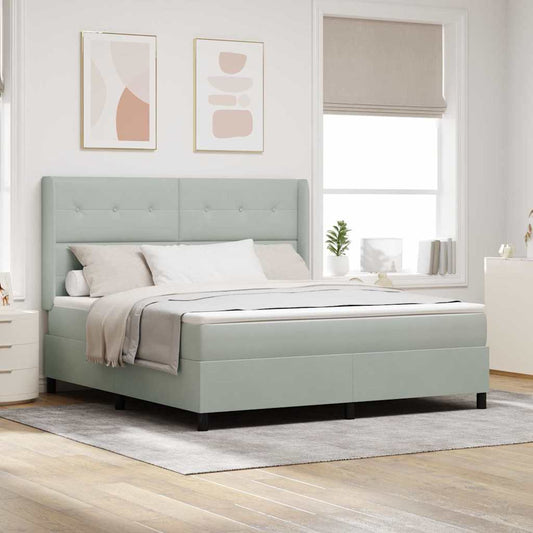 Letto a molle con testiera Grigio chiaro 180 x 200 cm Velluto | homemem39