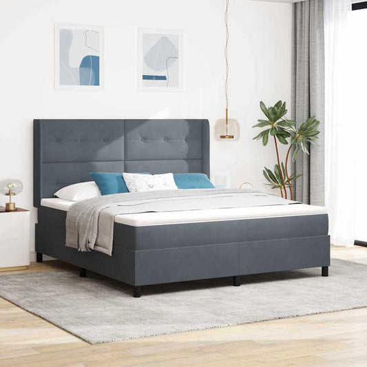 Letto a molle con strisce LED Grigio scuro 180 x 200 cm Velluto | homemem39