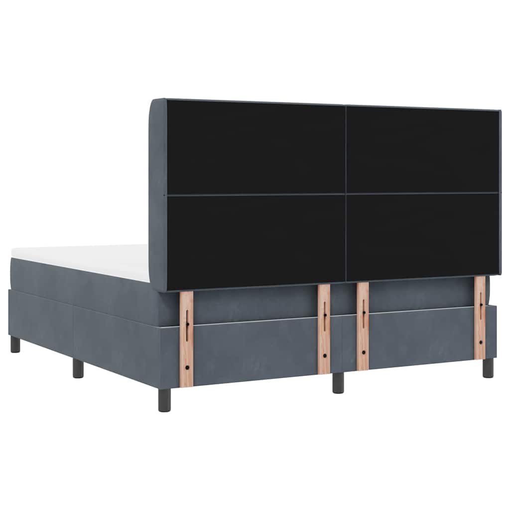 Letto a molle con strisce LED Grigio scuro 180 x 200 cm Velluto | homemem39