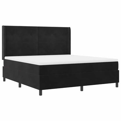 Letto a molle con strisce LED Nero 180 x 200 cm Velluto | homemem39