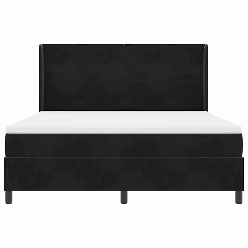 Letto a molle con strisce LED Nero 180 x 200 cm Velluto | homemem39