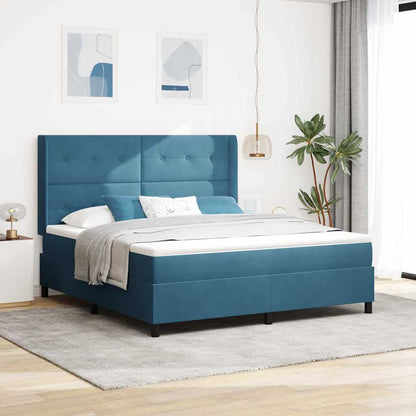 Letto a molle con strisce LED Blu 180 x 200 cm Velluto | homemem39