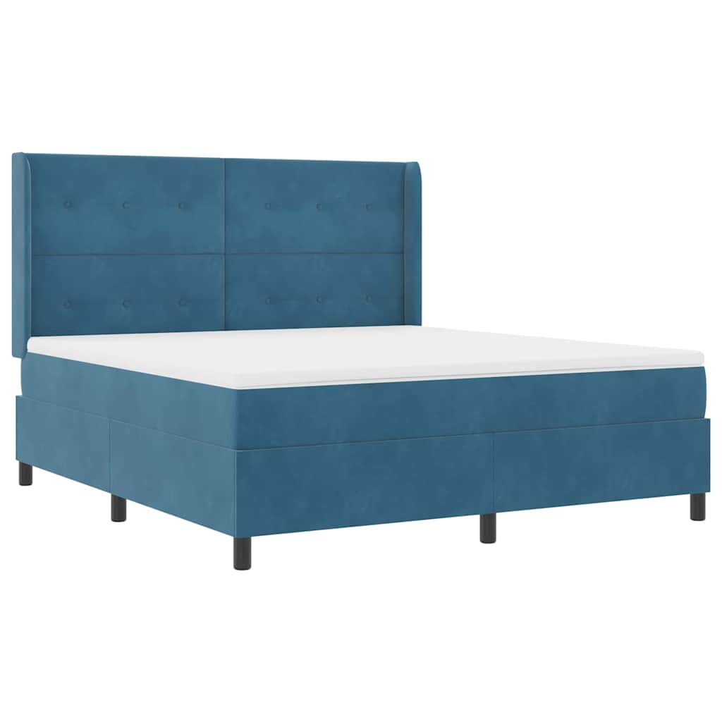 Letto a molle con strisce LED Blu 180 x 200 cm Velluto | homemem39