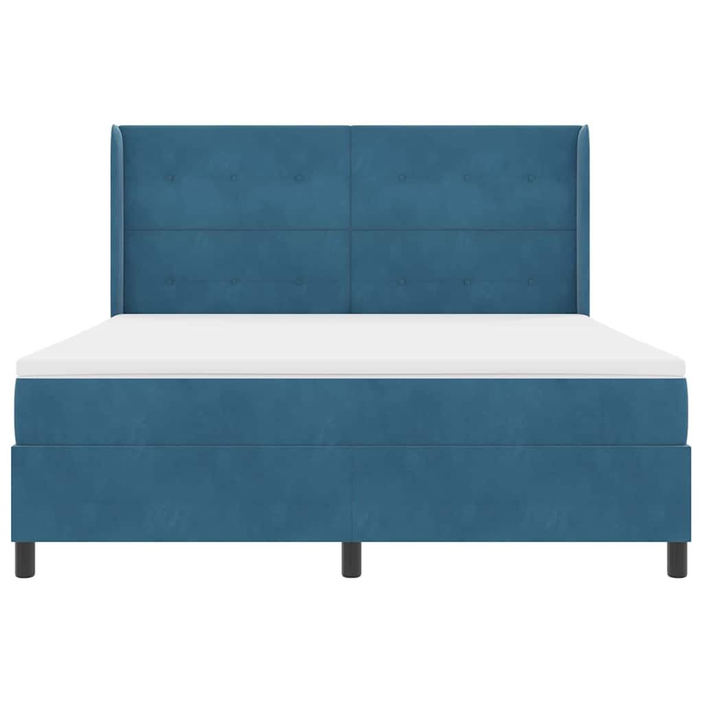 Letto a molle con strisce LED Blu 180 x 200 cm Velluto | homemem39