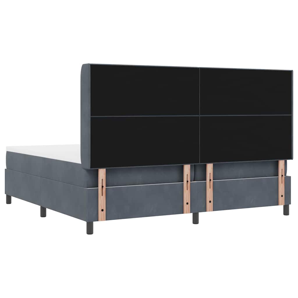 Letto a molle con strisce LED Grigio scuro 200 x 200 cm Velluto | homemem39