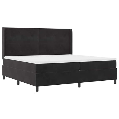 Letto con Box Springs LED e Materasso Nero 200 x 200 cm Velluto - homemem39