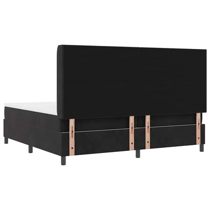 Letto a molle con strisce LED Nero 200 x 200 cm Velluto | homemem39