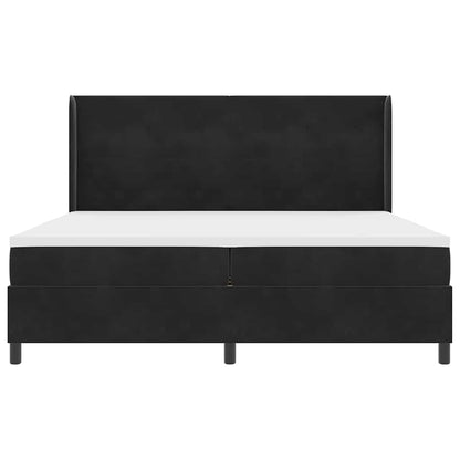Letto con Box Springs LED e Materasso Nero 200 x 200 cm Velluto - homemem39