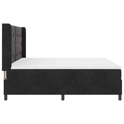 Letto a molle con strisce LED Nero 200 x 200 cm Velluto | homemem39