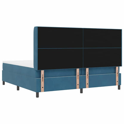 Letto a molle con strisce LED Blu 200 x 200 cm Velluto | homemem39