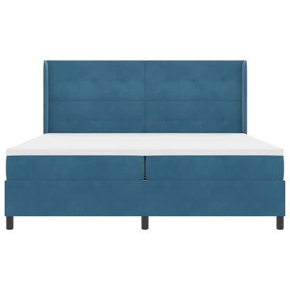 Letto a molle con strisce LED Blu 200 x 200 cm Velluto | homemem39