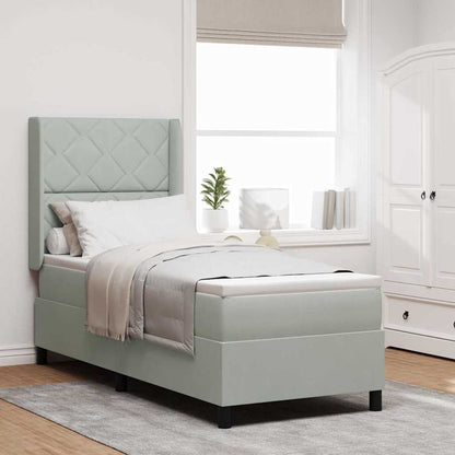 Letto con Box Springs LED e Materasso Grigio chiaro 80 x 200 cm - homemem39