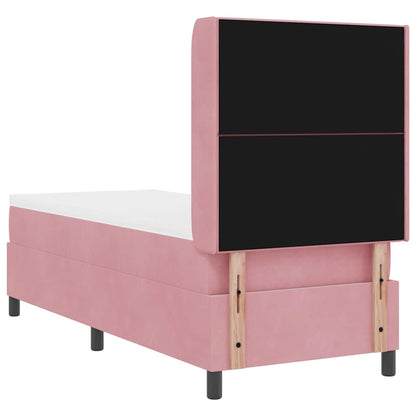 Letto con Box Springs LED e Materasso Rosa 80 x 200 cm Velluto