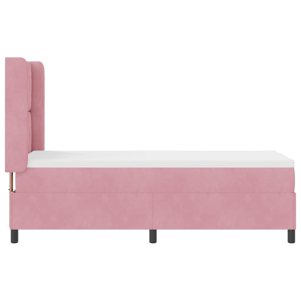 Letto con Box Springs LED e Materasso Rosa 80 x 200 cm Velluto