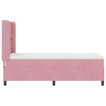 Letto con Box Springs LED e Materasso Rosa 80 x 200 cm Velluto