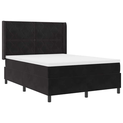 Letto a molle con strisce LED Nero 140 x 190 cm Velluto | homemem39
