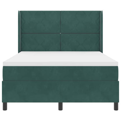 Letto a molle con strisce LED Verde 140 x 190 cm Velluto | homemem39