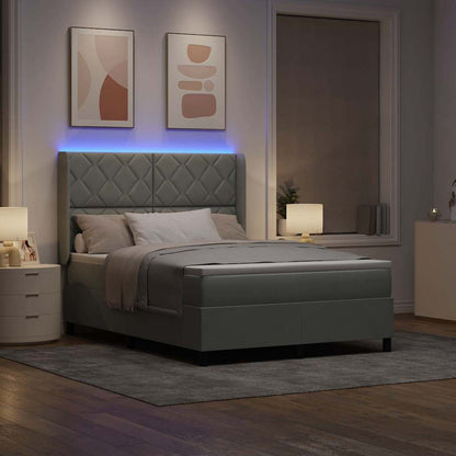 Letto con Box Springs LED e Materasso Geometrico Grigio chiaro - homemem39