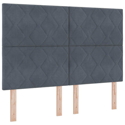 Letto a molle con strisce LED Grigio scuro 140 x 200 cm Velluto | homemem39